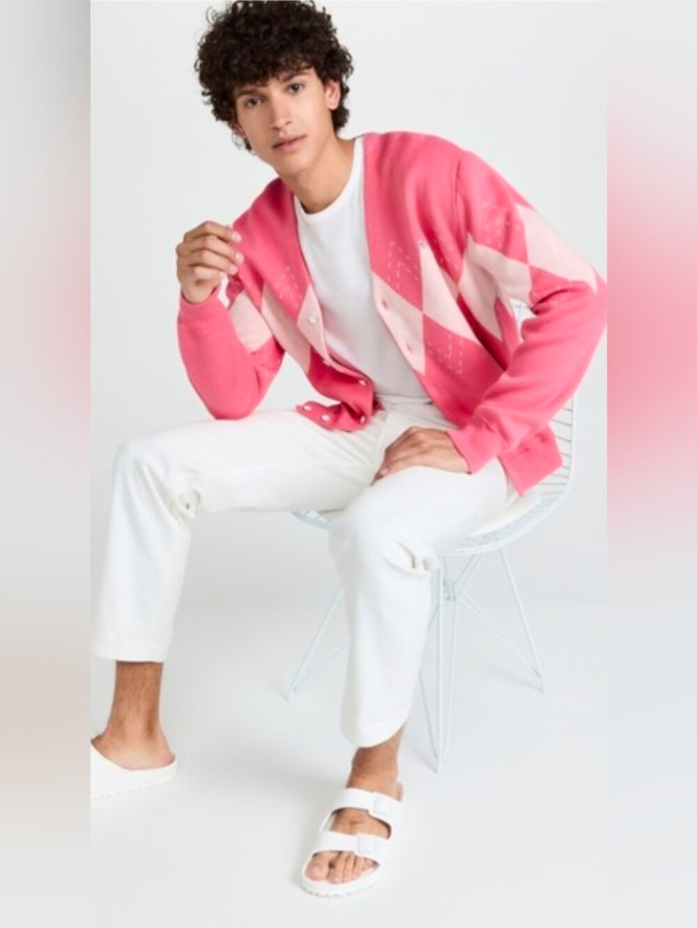 Rag & Bone Argyle Pink Winslow Cardigan